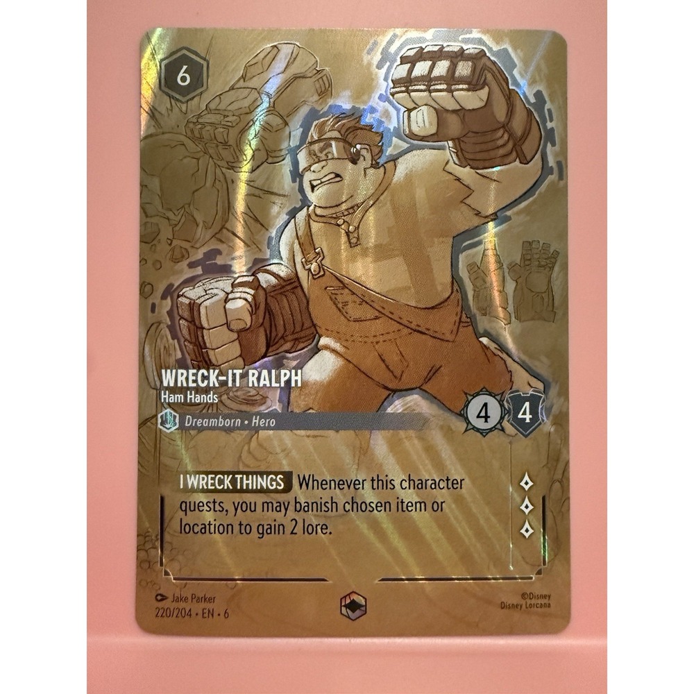 Disney Lorcana Wreck-It Ralph Ham Hands #220/204 Legendary Azurite Sea Foil